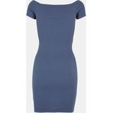 Urban Classics - Asymmetrical Ribbed Dress - Jerseyjurk - Katoen - Zwart