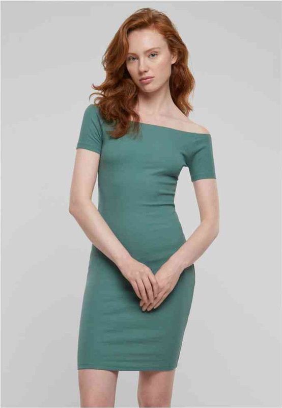 Urban Classics - Geribbelde Jurk - Zwart - Katoen