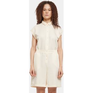 Urban Classics Jumpsuit van viscose keperstof voor dames, jumpsuit voor dames, Wit zand