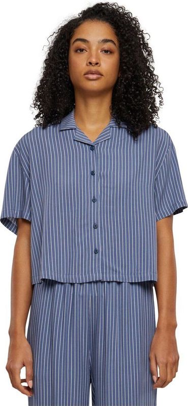 Urban Classics - Viscose Resort Shirt - Korte Mouwen - Stempelontwerp - Lichtgewicht Viscose