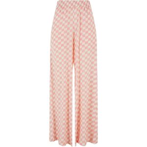 Urban Classics - Resort Pants - Pink Check - 100% Viscose