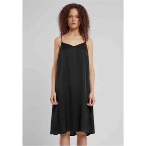 Urban Classics Damesjurk van viscose en satijn, zwart., M