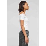 Urban Classics - Organic Rib Off shoulder top - Wit
