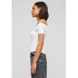 Urban Classics - Organic Rib Off shoulder top - Wit