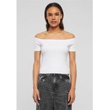 Urban Classics - Organic Rib Off shoulder top - Wit