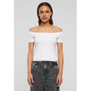 Urban Classics - Organic Rib Off shoulder top - Wit