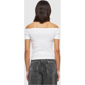 Urban Classics - Organic Rib Off shoulder top - Wit