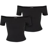 Urban Classics Ladies Organic Off Shoulder Rib 2 Pack Top