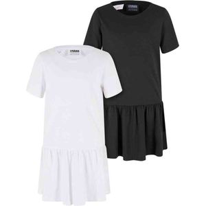 Urban Classics - Valance Tee - Korte Jurk - Wit/Zwart - 100% Katoen