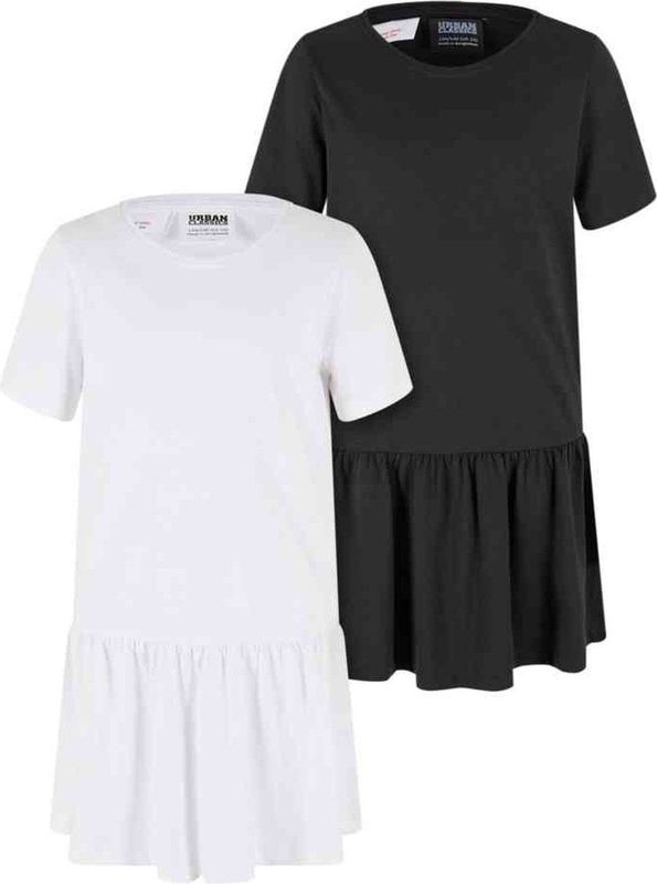 Urban Classics - Valance Tee - Korte Jurk - Wit/Zwart - 100% Katoen