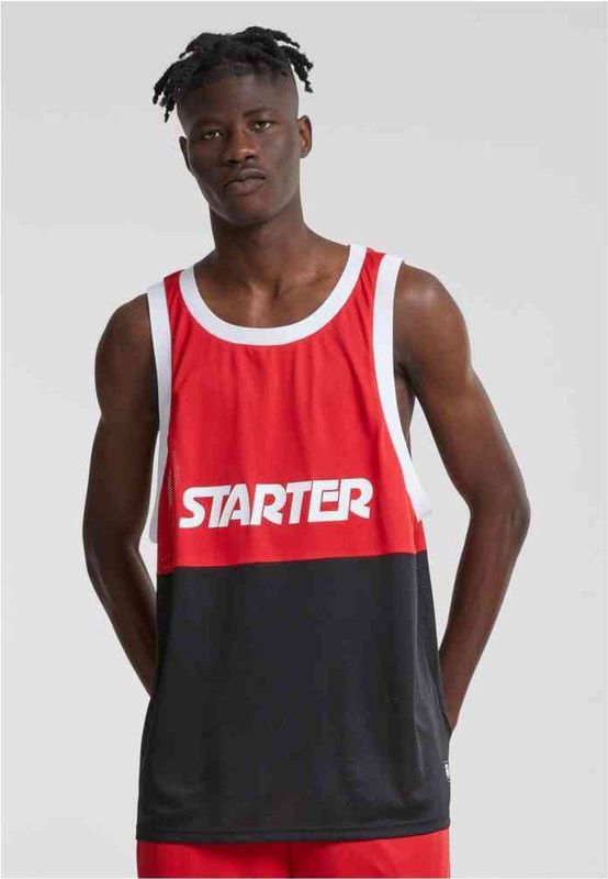 Starter Black Label - Split Mesh Sport top - S/M - Rood/Zwart