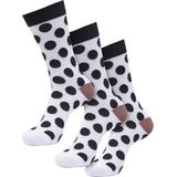 Basic - Polka Dot Sokken - 3-Pack - Wit/Zwart - 80% Katoen