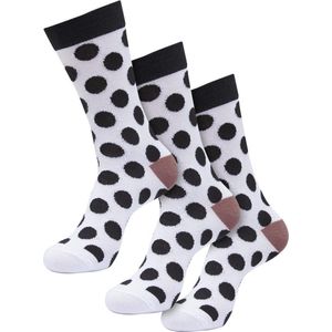 Basic - Polka Dot Sokken - 3-Pack - Wit/Zwart - 80% Katoen