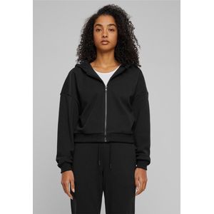 Urban Classics - Cozy Short Sweatshirt - Zwart - Met Rits