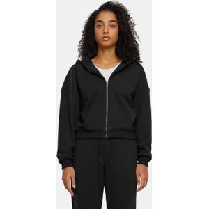 Urban Classics - Cozy Short Sweatshirt - Zwart - Met Rits