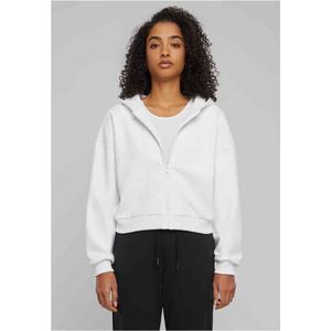 Urban Classics - Cozy Cropped Zip - Hoodie - Wit - Zacht Materiaal
