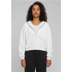 Urban Classics - Cozy Cropped Zip - Hoodie - Wit - Zacht Materiaal
