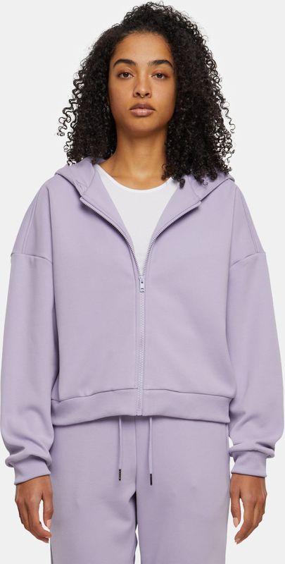 Urban Classics - Cozy Cropped Zip Hoodie - Dames Hoodie - Dustylilac - Zacht Materiaal