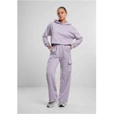 Urban Classics - Oversized Light Terry Crop Hoodie - Lila