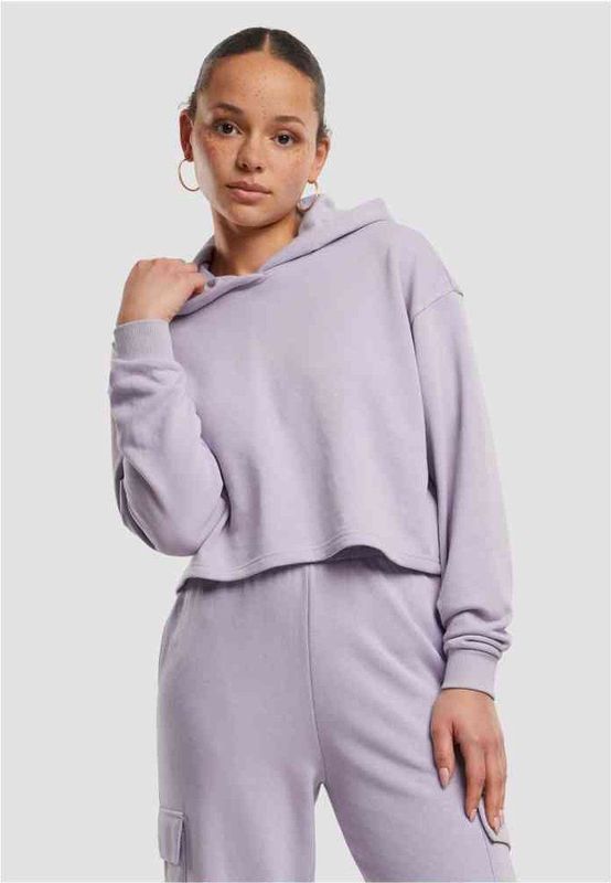 Urban Classics - Oversized Light Terry Crop Hoodie - Lila