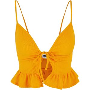 Top - Spaghetti Top - Jersey - Effen - V-hals, Cut-outs, Volant, Gedrapeerd