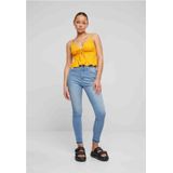 Top - Spaghetti Top - Jersey - Effen - V-hals, Cut-outs, Volant, Gedrapeerd