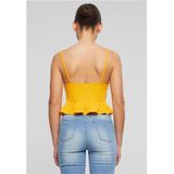 Top - Spaghetti Top - Jersey - Effen - V-hals, Cut-outs, Volant, Gedrapeerd