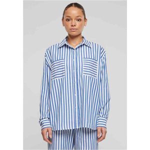 Urban Classics Gestreept relaxed shirt voor dames, wit/blauw, XXL