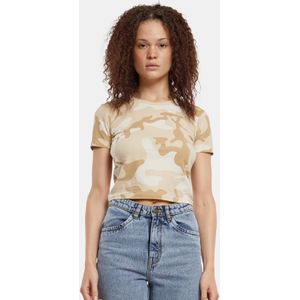 Urban Classics Ladies Cropped Camo T-Shirt