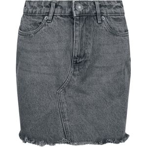 Strokenrok - Effen - Denim - Franjes, Patches - Normale Pasvorm