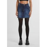 Strokenrok - Effen - Denim - Gefranjerde Zoom - Normale Pasvorm