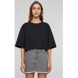 Urban Classics - Dames Oversized Korte T-shirt - Zwart - Biologisch Katoen