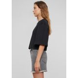 Urban Classics - Dames Oversized Korte T-shirt - Zwart - Biologisch Katoen
