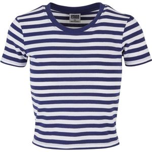 Urban Classics - Short Striped - Crop Top - Wit/Blauw - 100% Katoen