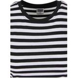 Urban Classics Dames T-Shirt Ladies Short Striped Tee White/Black XS, wit/zwart, XS