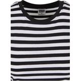 Urban Classics Dames T-Shirt Ladies Short Striped Tee White/Black XS, wit/zwart, XS