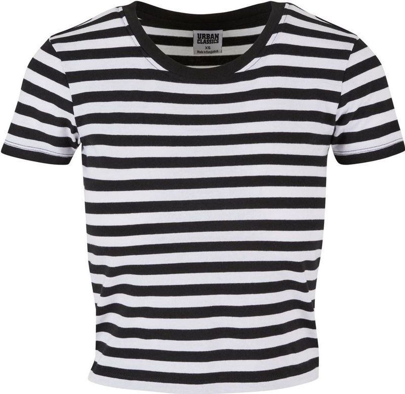 Urban Classics - Short Striped Crop top - Wit Blauw