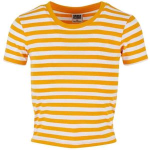 Urban Classics - Short Striped Crop top - Wit Oranje