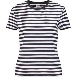 Urban Classics - Regular Striped Dames T-shirt - Wit Zwart