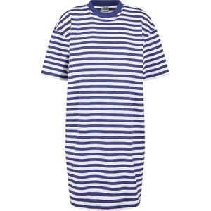 Urban Classics - Oversized Striped Tee Dress - Wit/Blauw - Korte Jurk