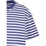 Urban Classics - Oversized Striped Tee - Korte Jurk - Wit/Blauw - Katoen