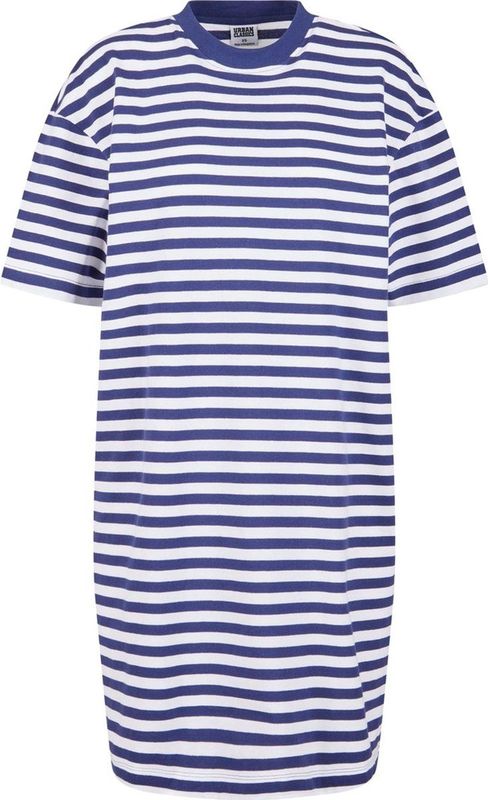 Urban Classics - Oversized Striped Tee - Korte Jurk - Wit/Blauw - Katoen