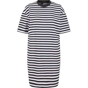 Urban Classics - Oversized Striped Tee - Korte Jurk - Wit/Zwart - 100% Katoen