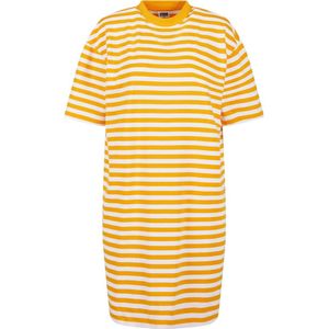 Urban Classics - Oversized Striped Tee - Korte Jurk - Wit/Oranje