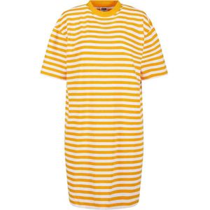 Urban Classics - Oversized Striped Tee - Korte Jurk - Wit/Oranje