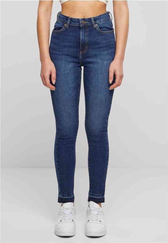 Urban Classics - Skinny Fit - Jeans - Donkerblauw - Hoge Taille