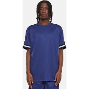 Urban Classics - Oversized Stripes Mesh Sport T-shirt - Donkerblauw