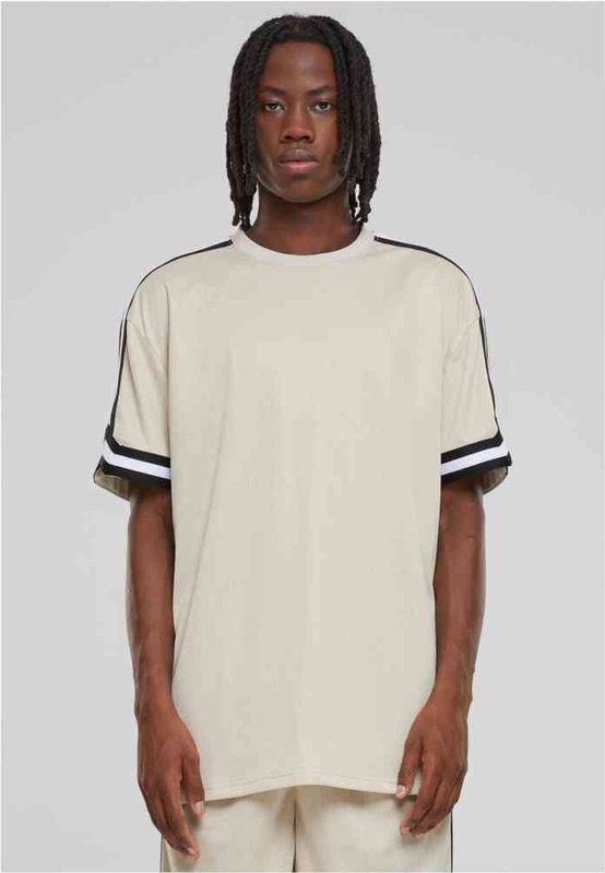 Urban Classics - Oversized Stripes Mesh Sport T-shirt - Groen