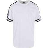 Urban Classics - Oversized Stripes Mesh Heren T-shirt - Wit