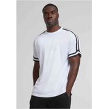Urban Classics - Oversized Stripes Mesh Heren T-shirt - Wit